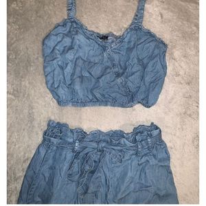 Two Piece Crop and Pants Set